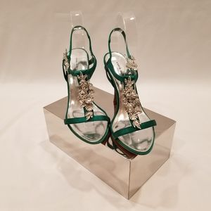 Karen Millen Emerald Green Butterfly Sandals